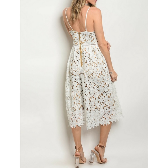 White Nude Crochet Dress {Sans Souci} - Picture 3 of 3